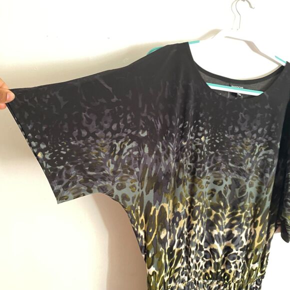 EnFocus Studio Cold-Shoulder Animal Print Mini Dress: Size Medium - Picture 2 of 10